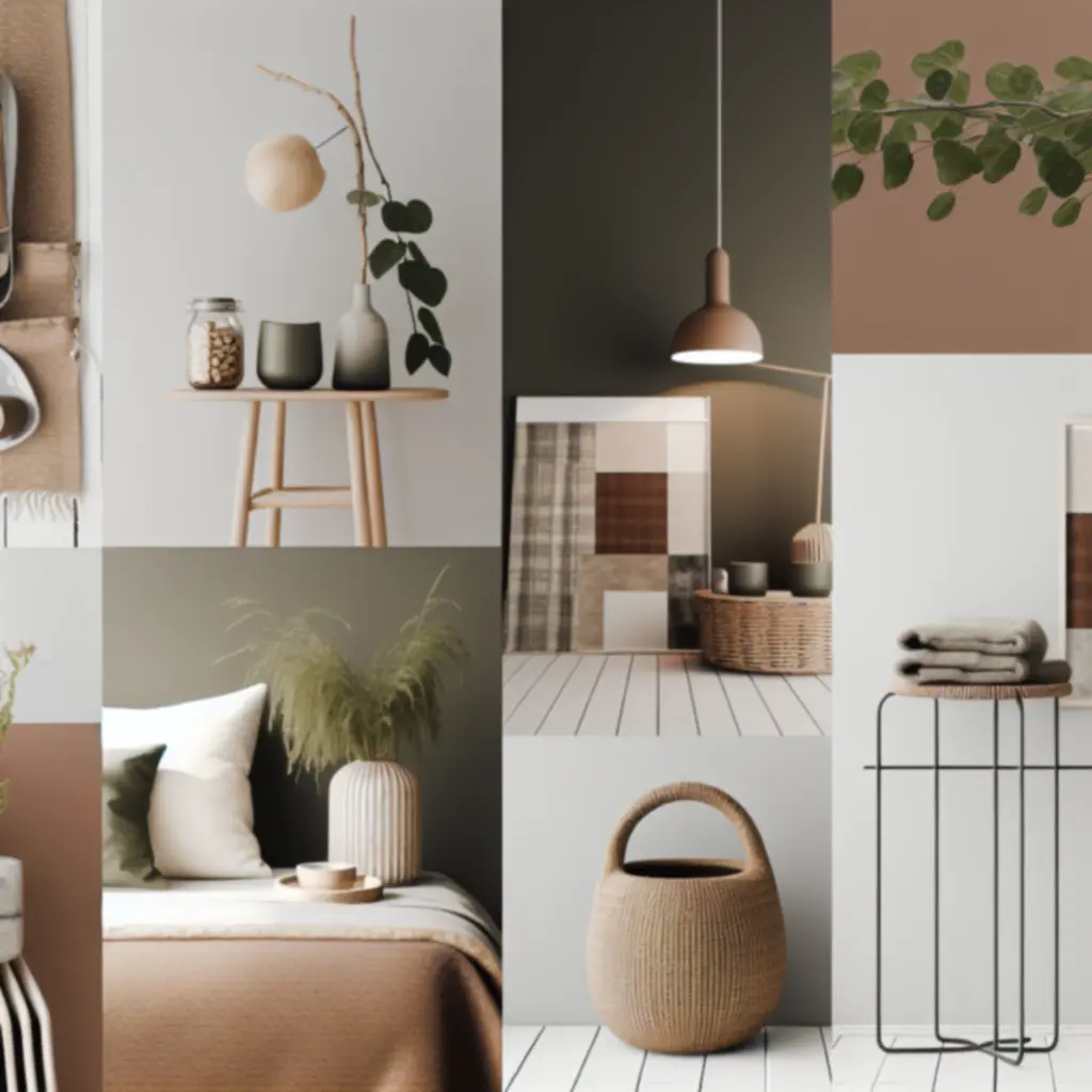 Jasne wnętrze w skandynawskim stylu z naturalnym drewnem i miękkimi tkaninami