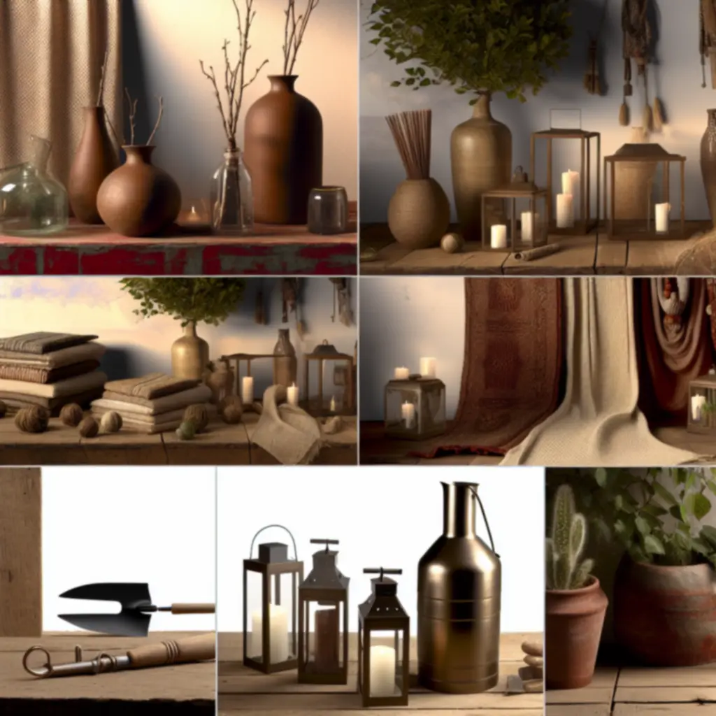 Stylowa aranżacja domu i ogrodu z naturalnymi meblami i dekoracjami