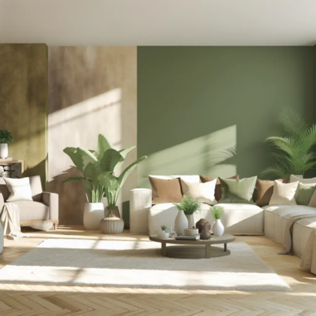 Słoneczny salon z naturalnymi meblami i dekoracjami w stylu HomeMarketPL