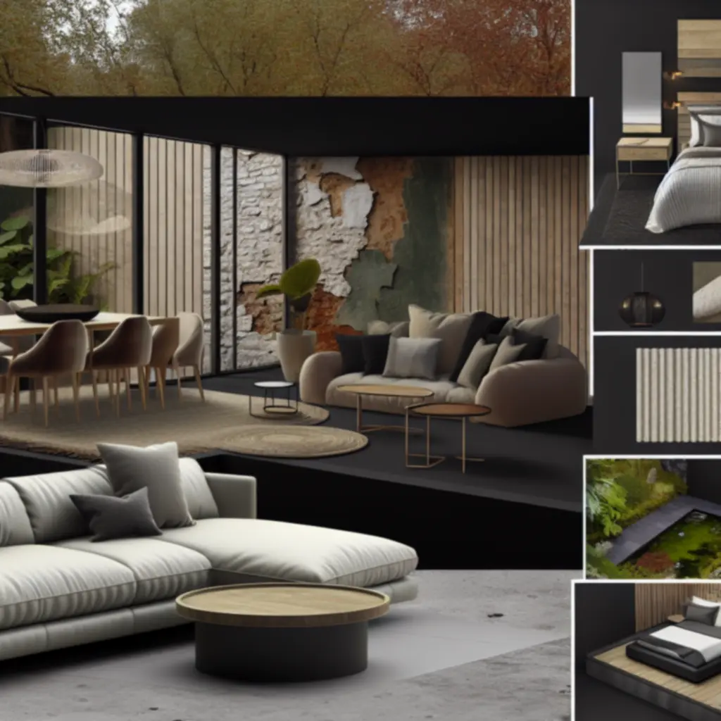 Przykładowe aranżacje kategorii mebli: salon, jadalnia i ogród